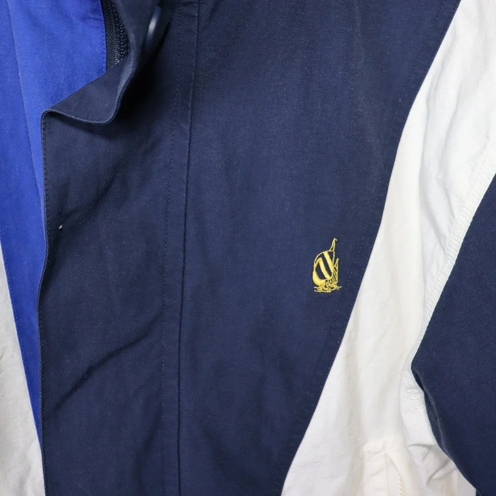 Vintage 90's Nautica Sailing Jacket Navy Blue White Yellow